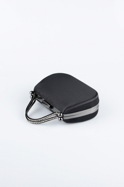 Abendtasche Satin Schwarz V746