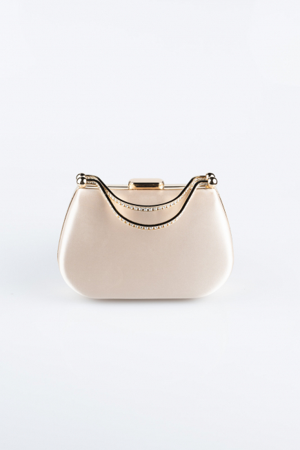 Abendtasche Satin Hautfarben V746