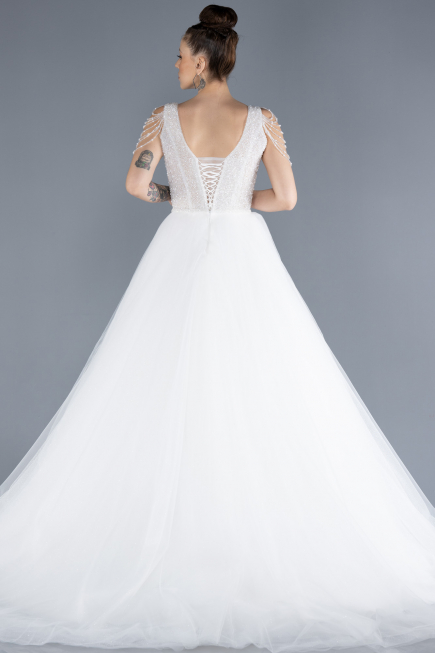 Hochzeitskleider Lang Weiß ABU4598
