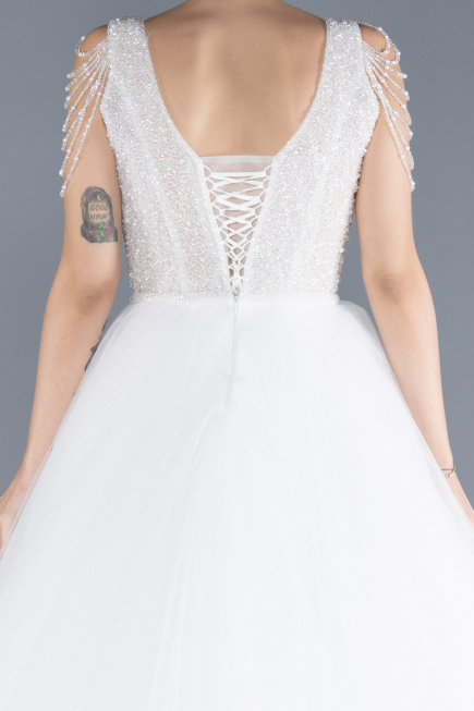 Hochzeitskleider Lang Weiß ABU4598