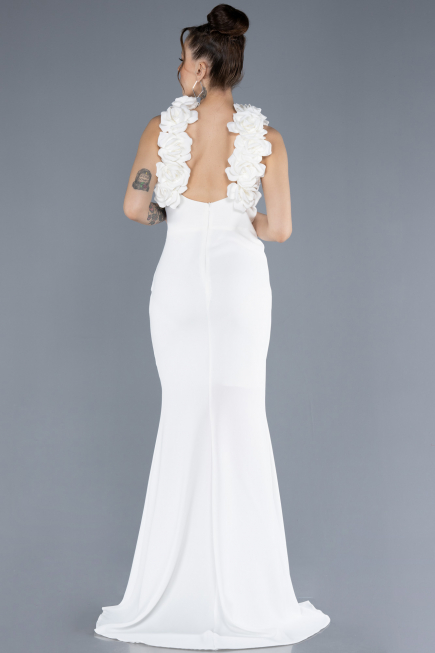 Abendkleid Lang Weiß ABU4610