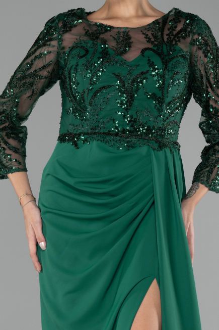 Smaragdgrün Abendkleid Chiffon Lang ABU4293