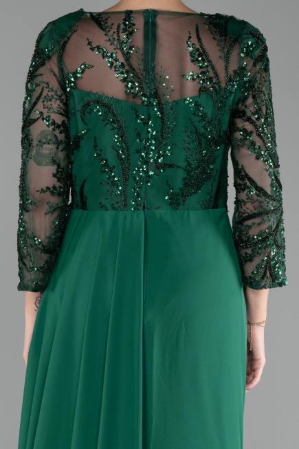 Smaragdgrün Abendkleid Chiffon Lang ABU4293
