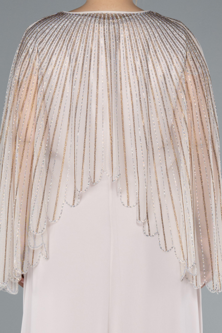 Abendkleid in Übergröße Lang Chiffon Beige ABU4632
