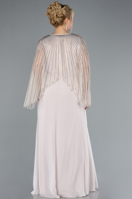 Abendkleid in Übergröße Lang Chiffon Beige ABU4632