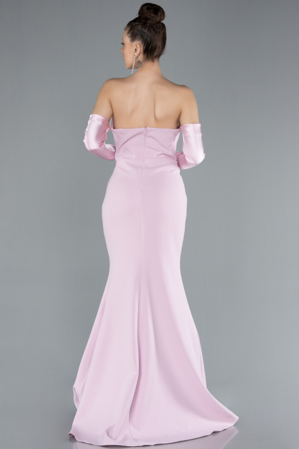 Abendkleid im Meerjungfrau-Stil Lang Puder ABU4637
