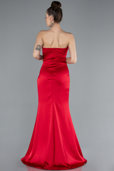 Abschlusskleid Lang Satin Rot ABU4663