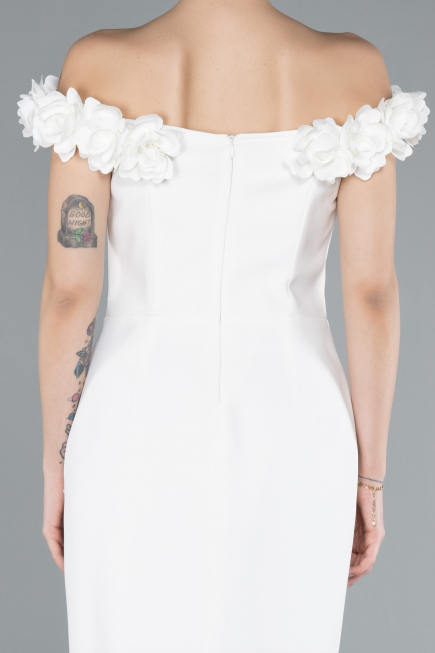 Partykleid Midi Weiß ABK2248