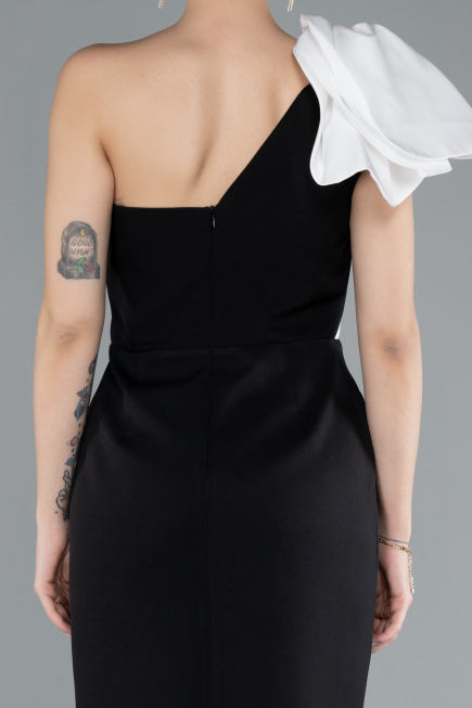 Partykleid Midi Schwarz-Weiß ABK2249