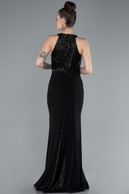 Abendkleid im Meerjungfrau-Stil Lang Schwarz ABU608