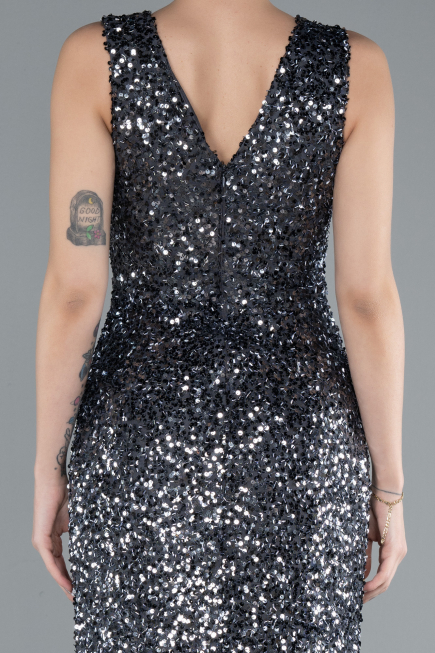 Abendkleid Lang Anthrazit ABU4672