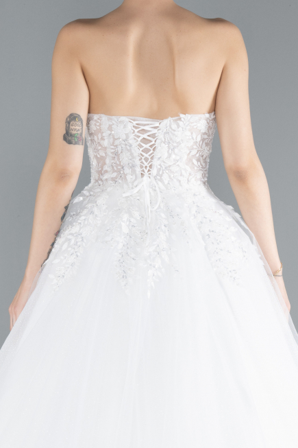 Brautkleid in Großen Größen Lang Weiß ABG122