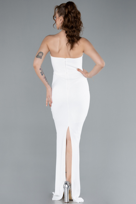 Abendkleid Lang Weiß ABU4687