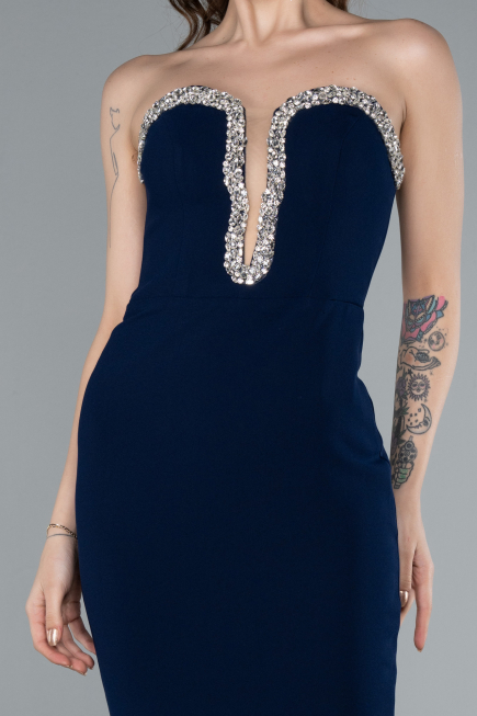 Abendkleid Lang Marineblau ABU4687