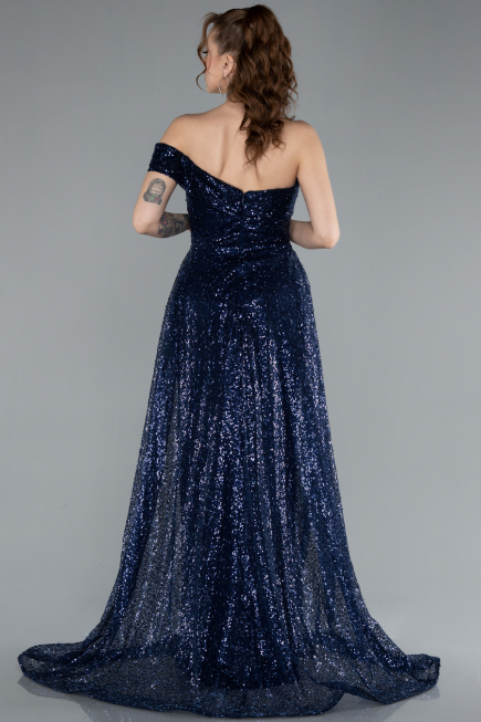 Abendkleid Lang Marineblau ABU4691