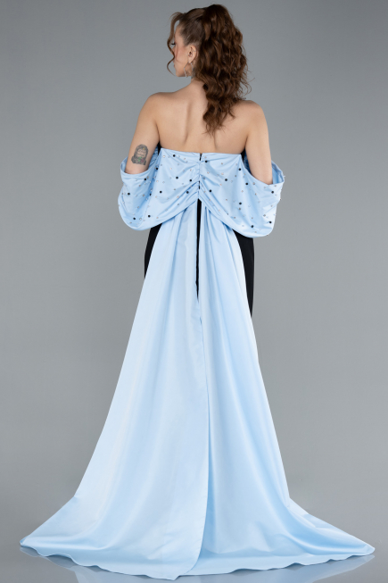 Abendkleid Lang Schwarz-Blau ABU4701