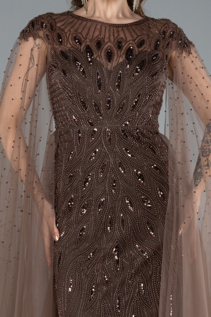 Abendkleid Lang Braun ABU4707