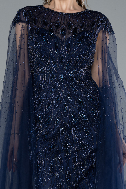 Abendkleid Lang Marineblau ABU4707