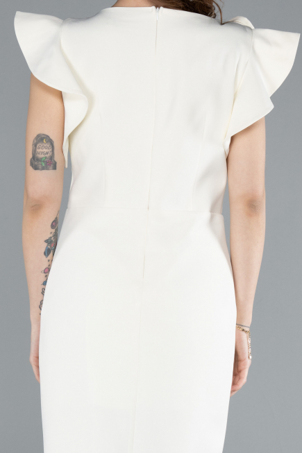 Einladungskleid In Übergröße Midi Beige ABK2278