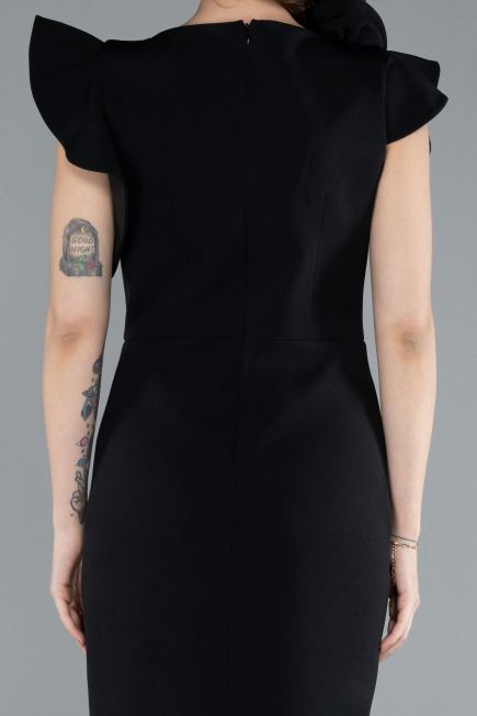 Abendkleid Midi Schwarz ABK2277