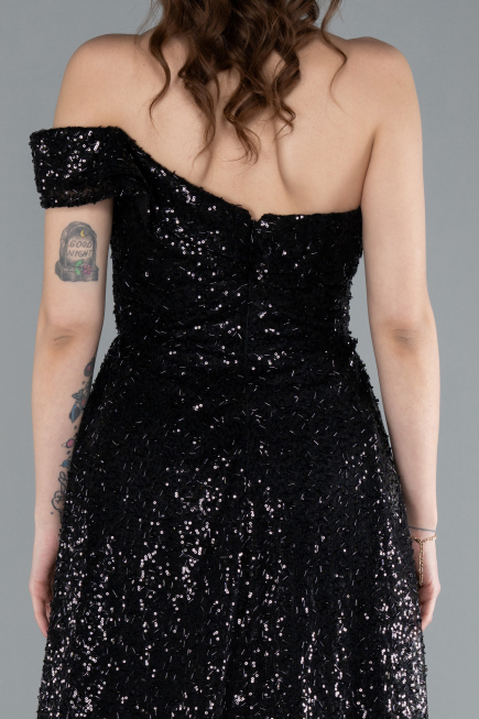 Abendkleid Lang Schwarz ABU4691