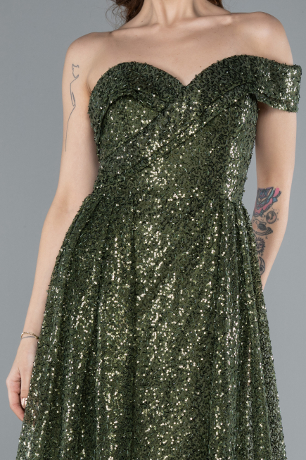 Abendkleid Lang Khaki ABU4691