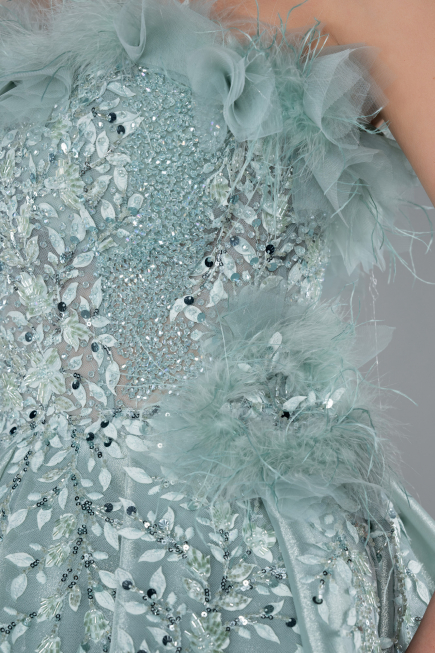Designer Abendkleid Lang Minzgrün ABU4738