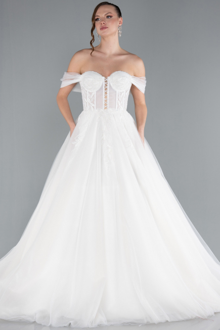 Hochzeitskleider Lang Weiß ABG031