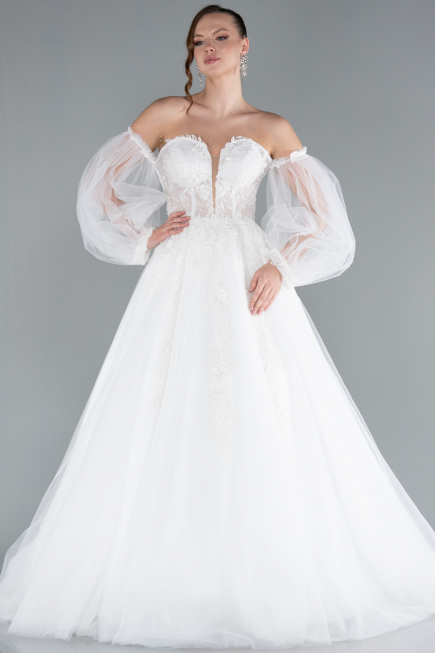 Hochzeitskleider Lang Weiß ABG111