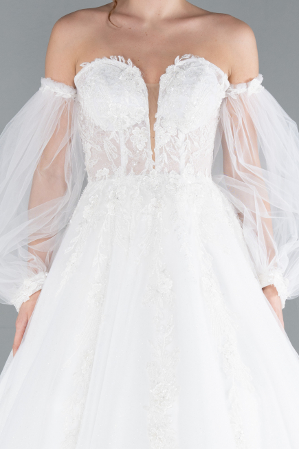Hochzeitskleider Lang Weiß ABG111