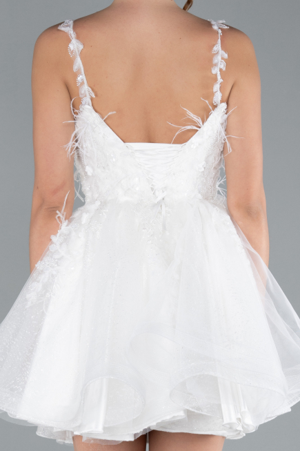 Standesamtkleid Kurz Weiß ABK2214