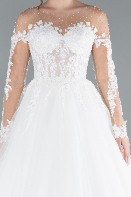Hochzeitskleider Lang Weiß ABG036