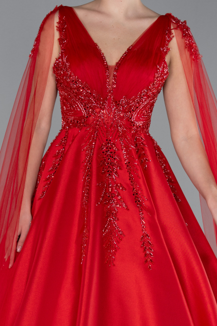 Rot Designer Verlobungskleid Lang ABU4432