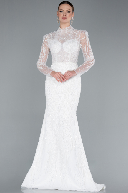 Hochzeitskleider Lang Weiß ABG105