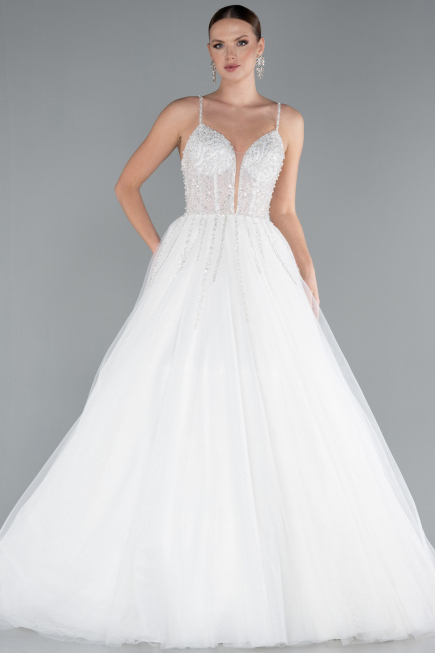 Hochzeitskleider Lang Weiß ABG113