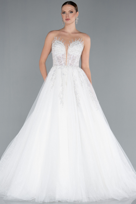 Hochzeitskleider Lang Weiß ABG034