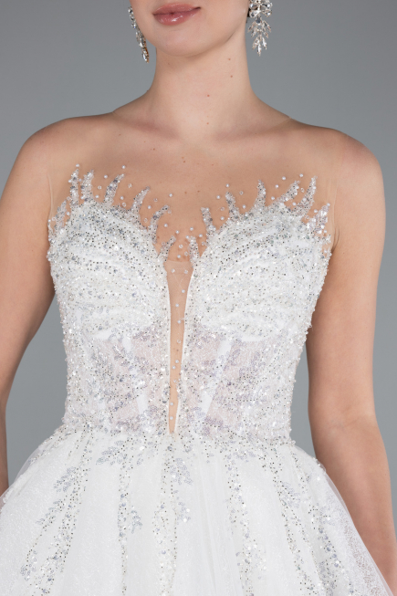 Hochzeitskleider Lang Weiß ABG034
