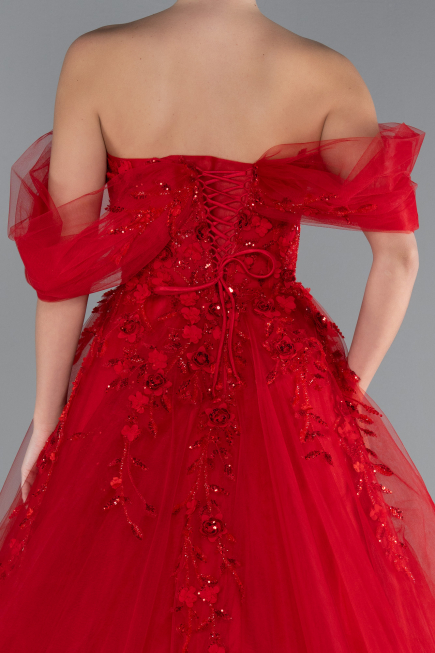 Designer Abendkleid Lang Rot ABU4720