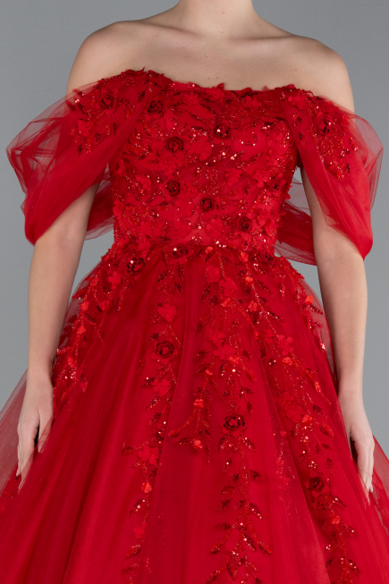 Designer Abendkleid Lang Rot ABU4720