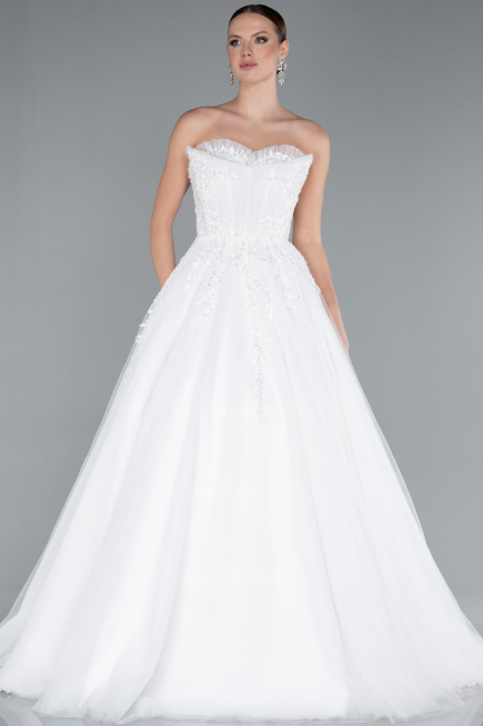 Hochzeitskleider Lang Weiß ABG121