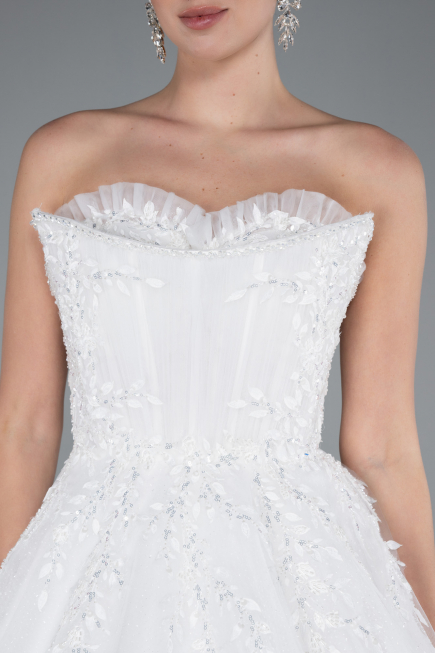 Hochzeitskleider Lang Weiß ABG121