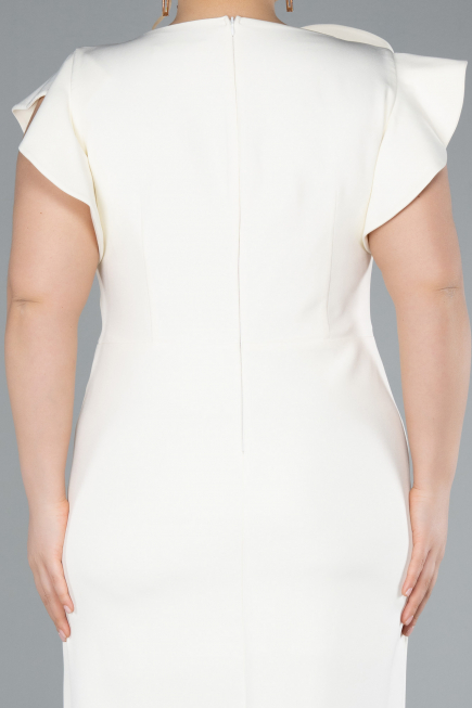 Einladungskleid In Übergröße Midi Beige ABK2278