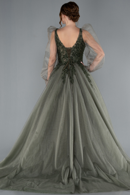 Designer Abendkleid Lang Khaki ABU2790