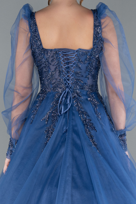 Designer Abendkleid Lang Indigo ABU2791