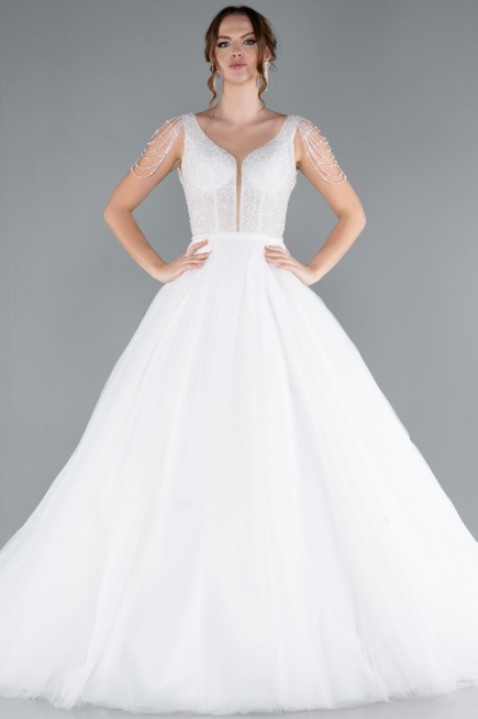 Hochzeitskleider Lang Weiß ABG090