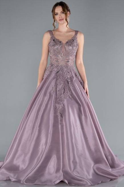 Designer Abendkleid Lang Lavendel ABU4551