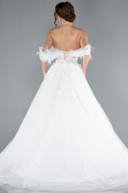 Hochzeitskleider Lang Weiß ABG101