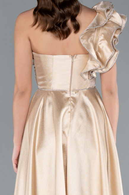 Abendkleid Lang Beige ABU4782