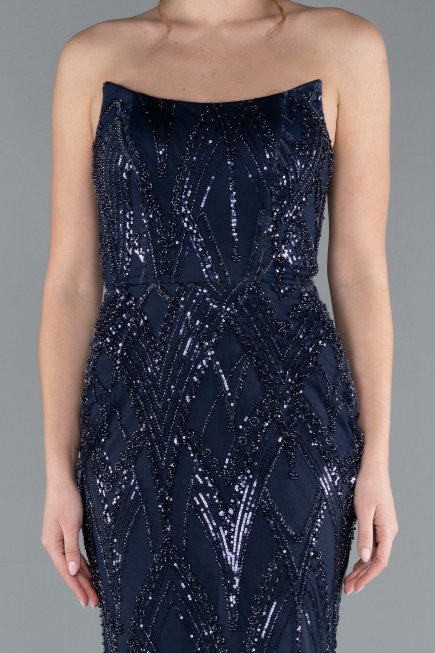 Abendkleid Lang Marineblau ABU4775