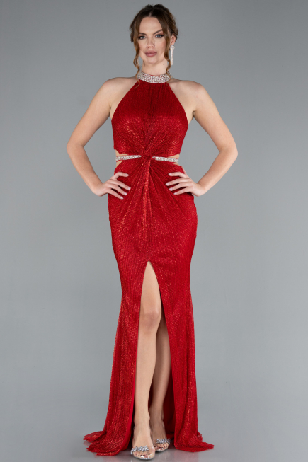 Abendkleid im Meerjungfrau-Stil Lang Rot ABU4766